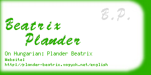 beatrix plander business card